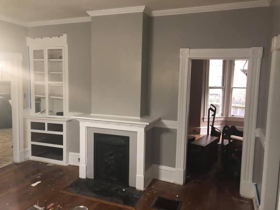 Interior renovation - room stripped to studs